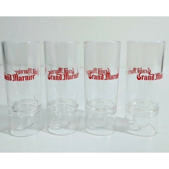 Grand Marnier branded cordial liquor 4 plastic shot glasses - Picture 1 of 5